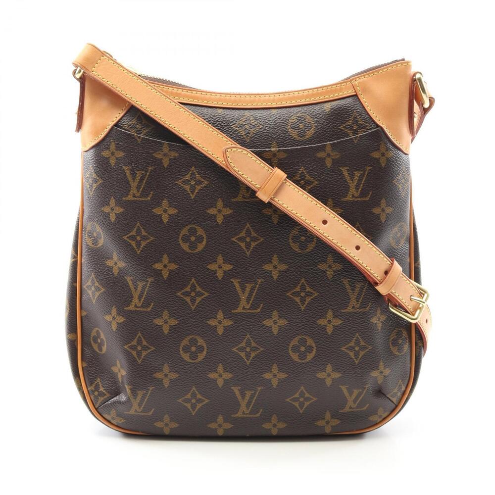 Louis Vuitton Odeon Monogram Shoulder Bag Canvas Leather Brown